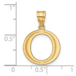 14k Polished Etched Letter O Initial Pendant - Image 4