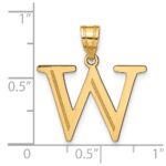 14k Polished Etched Letter W Initial Pendant - Image 4