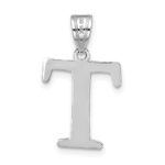 14kw Polished Etched Letter T Initial Pendant - Image 3