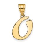 14k Polished Script Letter O Initial Pendant
