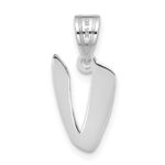 14kw Polished Script Letter V Initial Pendant - Image 3