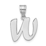 14kw Polished Script Letter W Initial Pendant
