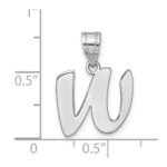 14kw Polished Script Letter W Initial Pendant - Image 4