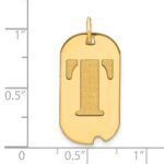 14k Polished Letter T Initial Dog Tag Pendant - Image 2