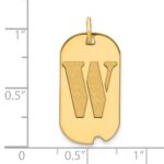 14k Polished Letter W Initial Dog Tag Pendant - Image 2