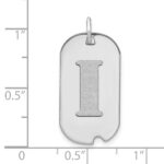 14kw Polished Letter I Initial Dog Tag Pendant - Image 2