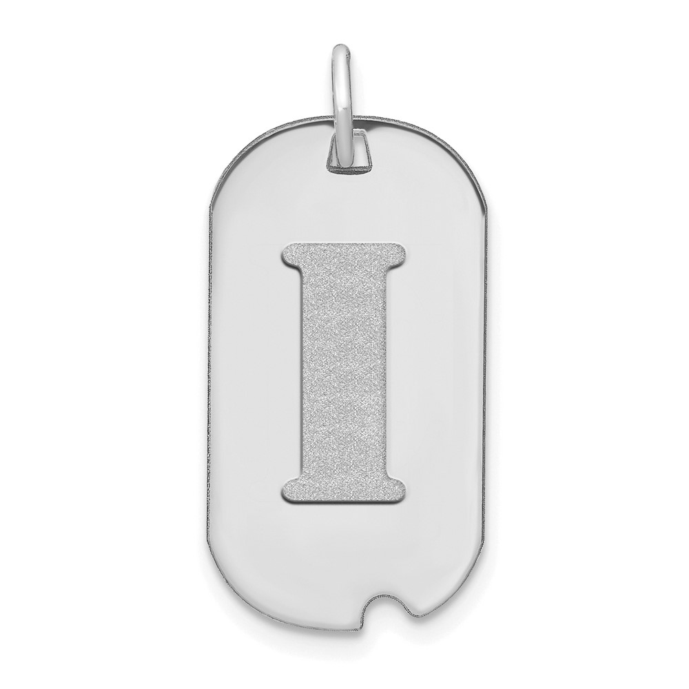 YC1439WI.jpg 14kw Polished Letter I Initial Dog Tag Pendant - Image 1