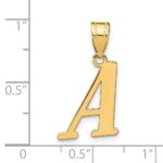 14k Polished Letter A Initial Pendant - Image 3