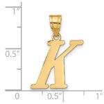 14k Polished Letter K Initial Pendant - Image 4