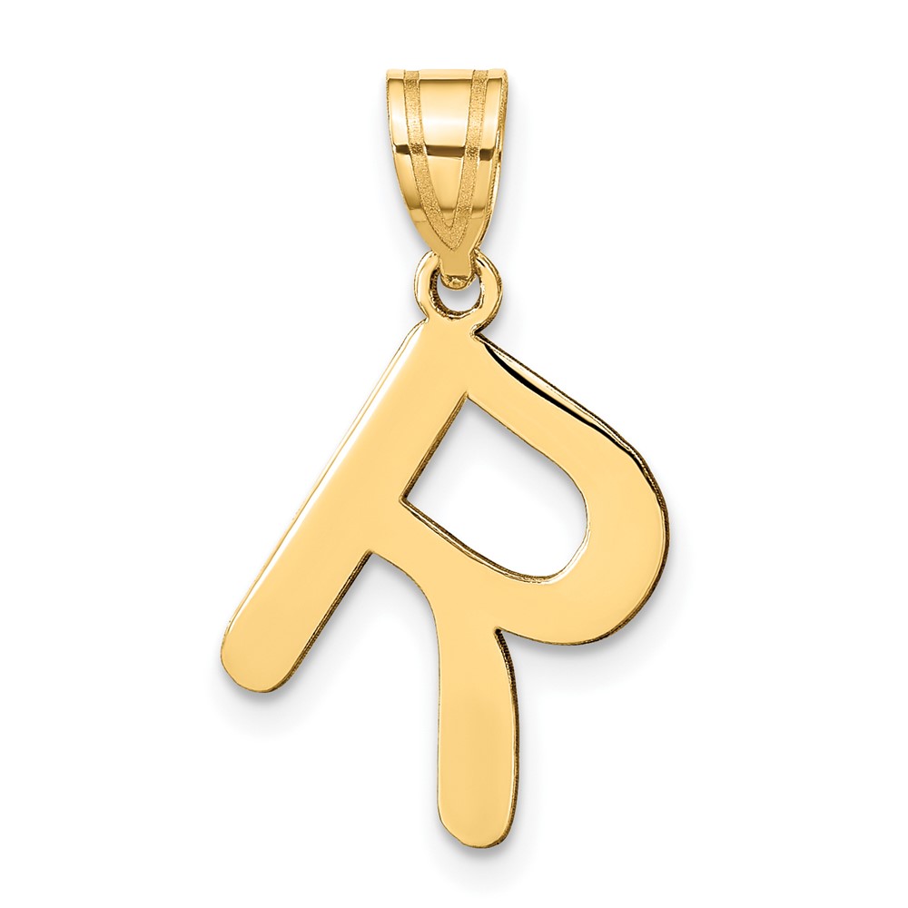 YC1441R.jpg 14k Polished Bubble Letter R Initial Pendant - Image 1