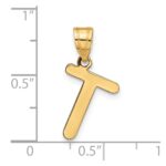 14k Polished Bubble Letter T Initial Pendant - Image 4