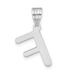 14kw Polished Bubble Letter F Initial Pendant - Image 3
