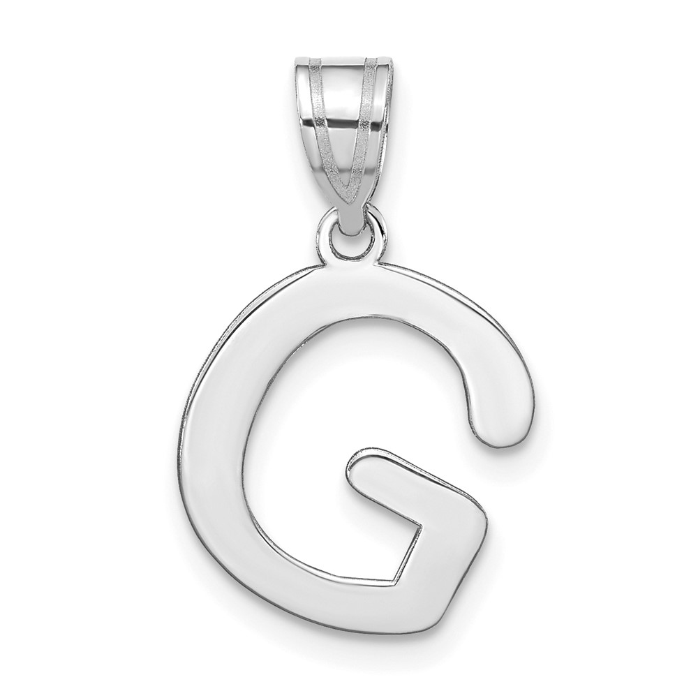 YC1441WG.jpg 14kw Polished Bubble Letter G Initial Pendant - Image 1