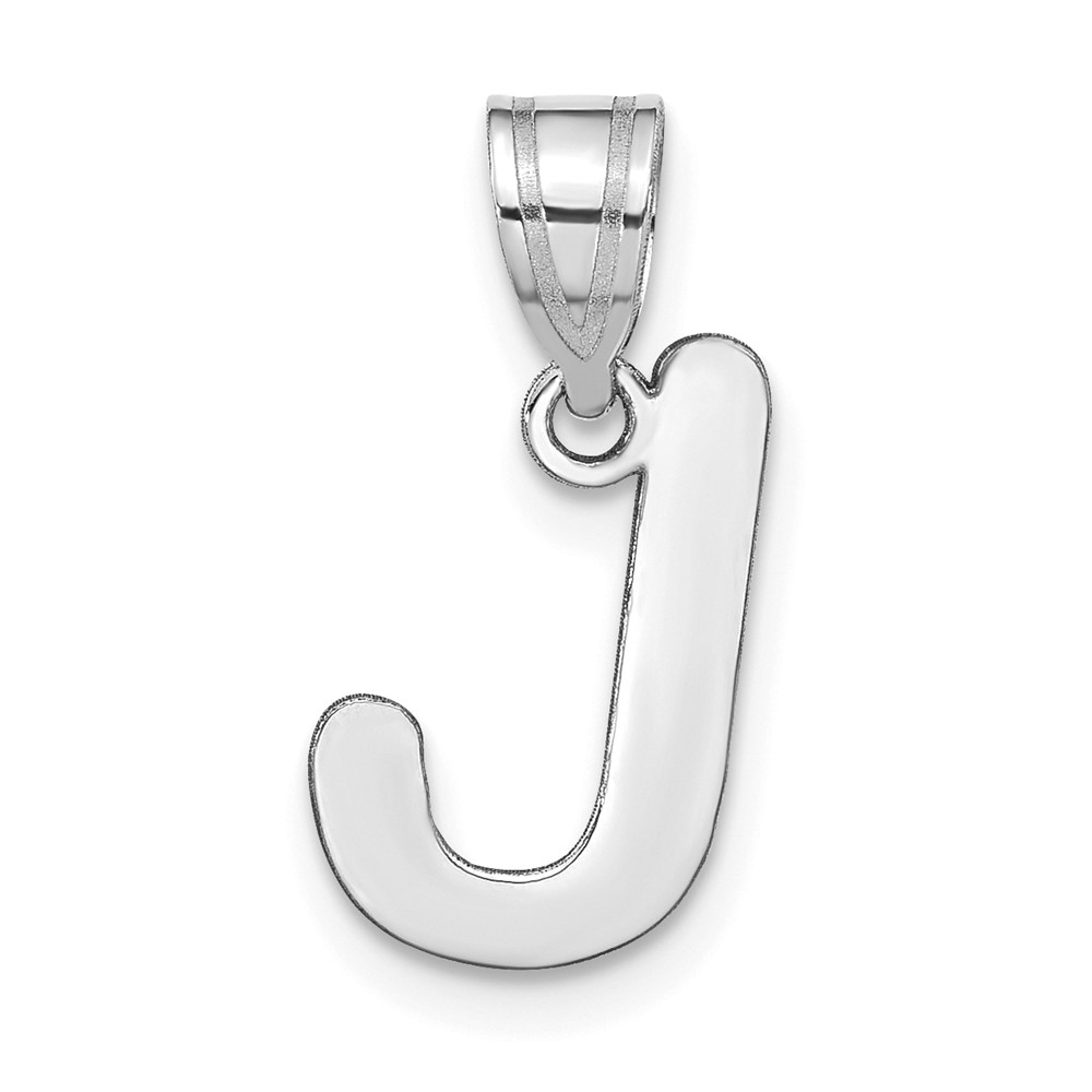 YC1441WJ.jpg 14kw Polished Bubble Letter J Initial Pendant - Image 1