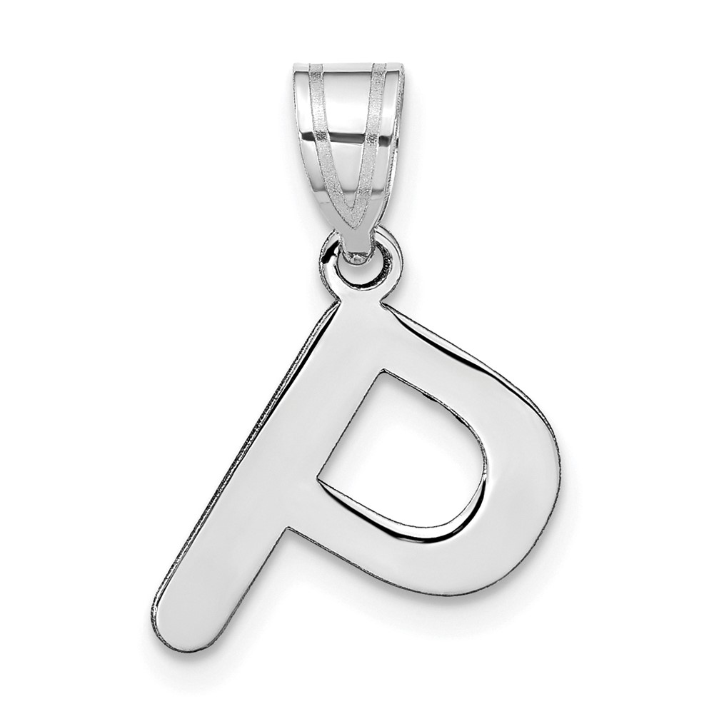 YC1441WP.jpg 14kw Polished Bubble Letter P Initial Pendant - Image 1