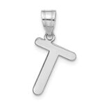 14kw Polished Bubble Letter T Initial Pendant - Image 3
