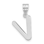 14kw Polished Bubble Letter V Initial Pendant - Image 3