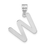 14kw Polished Bubble Letter W Initial Pendant - Image 3
