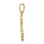 14K Polished CZ Puppy Sitting Outline Pendant - Image 2