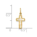 14K Polished Mother of Pearl Cross Pendant - Image 3