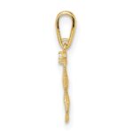 14k CZ Textured Cross Pendant - Image 2