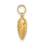 14k Polished Diamond-cut Medium Puffed Heart Pendant - Image 2