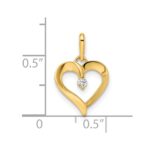 14k CZ Heart Pendant - Image 3