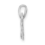 14K White Gold Cut-out Heart with Arrow CZ Pendant - Image 2
