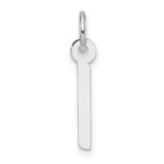 14K White Gold  Slanted Block Letter I Initial Charm