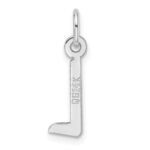 14K White Gold  Slanted Block Letter L Initial Charm - Image 3