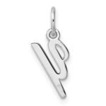 14k White Gold Small Script Letter Y Initial Charm - Image 3