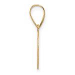 14k Polished Etched Letter D Initial Pendant - Image 2