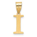 14k Polished Etched Letter I Initial Pendant - Image 3