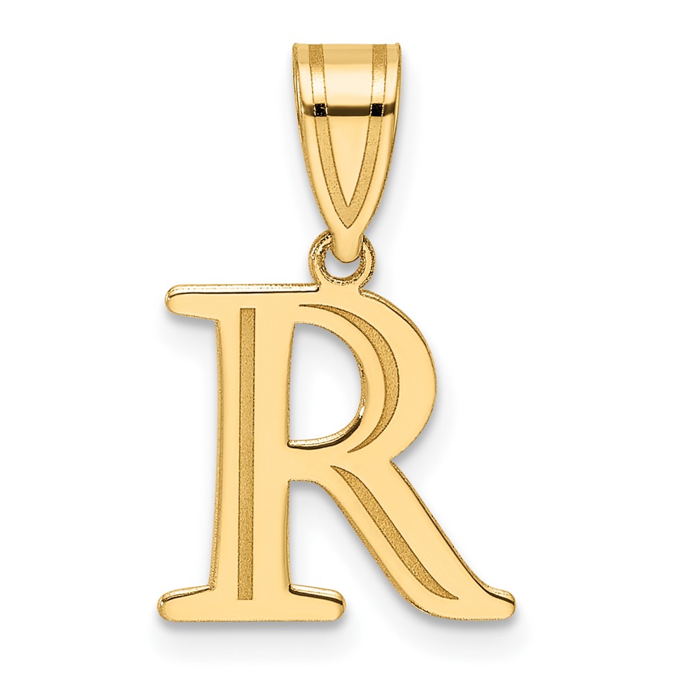 YC1539R.jpg 14k Polished Etched Letter R Initial Pendant - Image 1