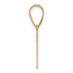14k Polished Etched Letter T Initial Pendant - Image 2