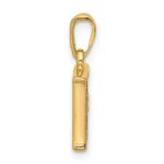 14K with Rhodium Diamond Letter F Initial Pendant - Image 2
