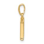 14K with Rhodium Diamond Letter H Initial Pendant - Image 2