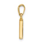 14K with Rhodium Diamond Letter I Initial Pendant - Image 2