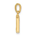 14K with Rhodium Diamond Letter L Initial Pendant - Image 2