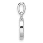 14K White Gold Diamond Letter D Initial Pendant - Image 2