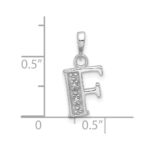 14K White Gold Diamond Letter F Initial Pendant - Image 4