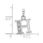 14K White Gold Diamond Letter H Initial Pendant - Image 4