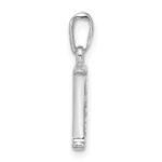 14K White Gold Diamond Letter J Initial Pendant - Image 2