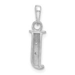 14K White Gold Diamond Letter J Initial Pendant - Image 3