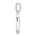 14K White Gold Diamond Letter T Initial Pendant - Image 2