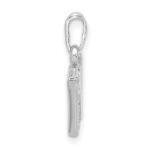 14K White Gold Diamond Letter W Initial Pendant - Image 2
