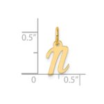 14K Small Script Letter N Initial Charm - Image 4