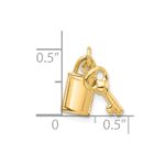 14K Polished Lock and Key Pendant - Image 5
