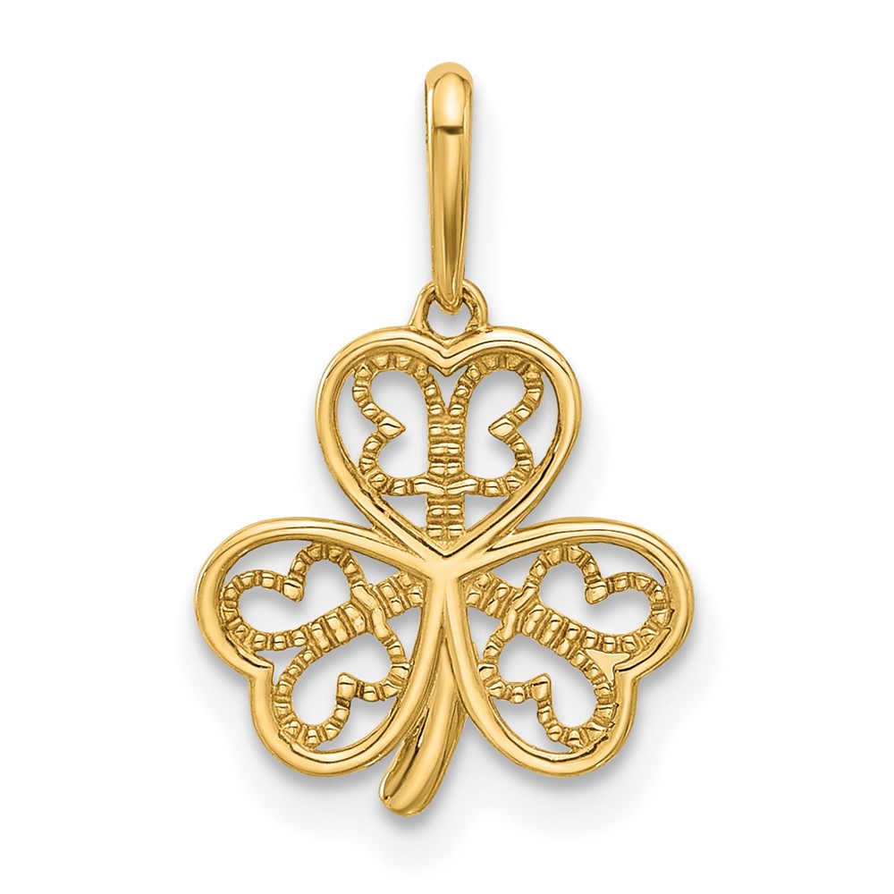 YC1572.jpg 14k Polished Three Leaf Clover Pendant - Image 1