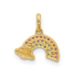 14K Polished Multi-color CZ Rainbow Pendant - Image 3